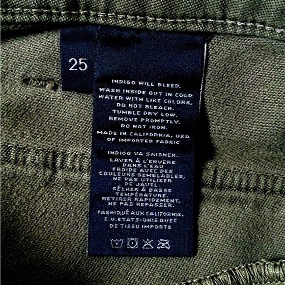 J Brand Kai Jungle Green Stretch Cotton 3” Utility Short Sz 25 *NWT* - Picture 4 of 10